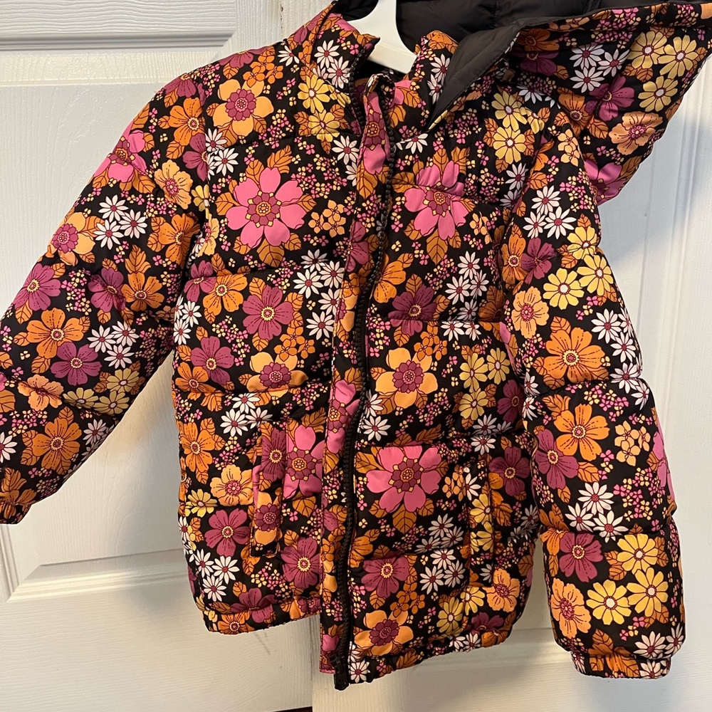 Macy’s Cotton On Floral Toddler Girl Puffer Coat size 3-4 - Used